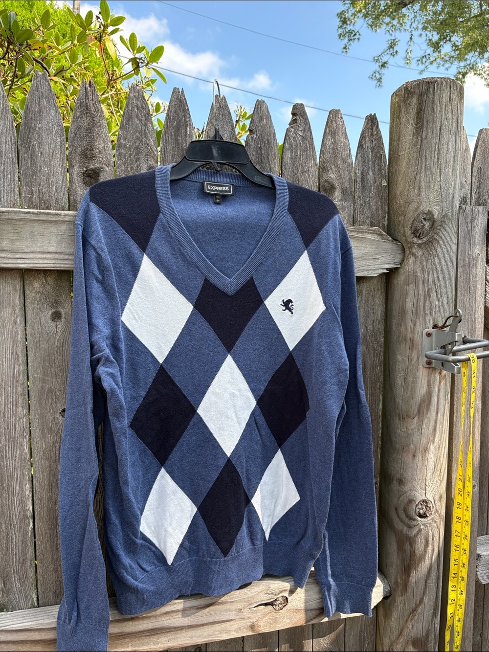 Express large argyle cotton sweater!